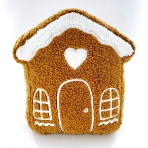 Primitives by Kathy Ginderbread House Shaped Stuffed Plush Pillow 12" x 11"
